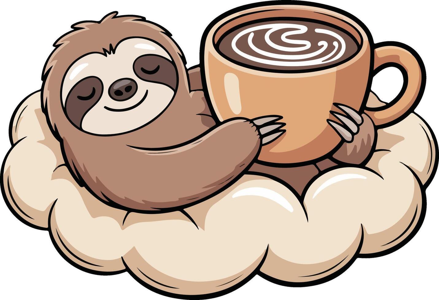 Sloth in a cup of coffee illustration vector