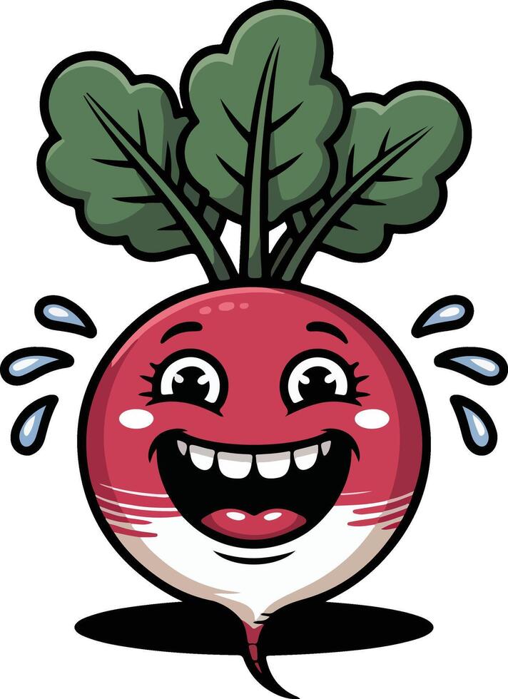 A cartoon red beet with a smile on its face vector
