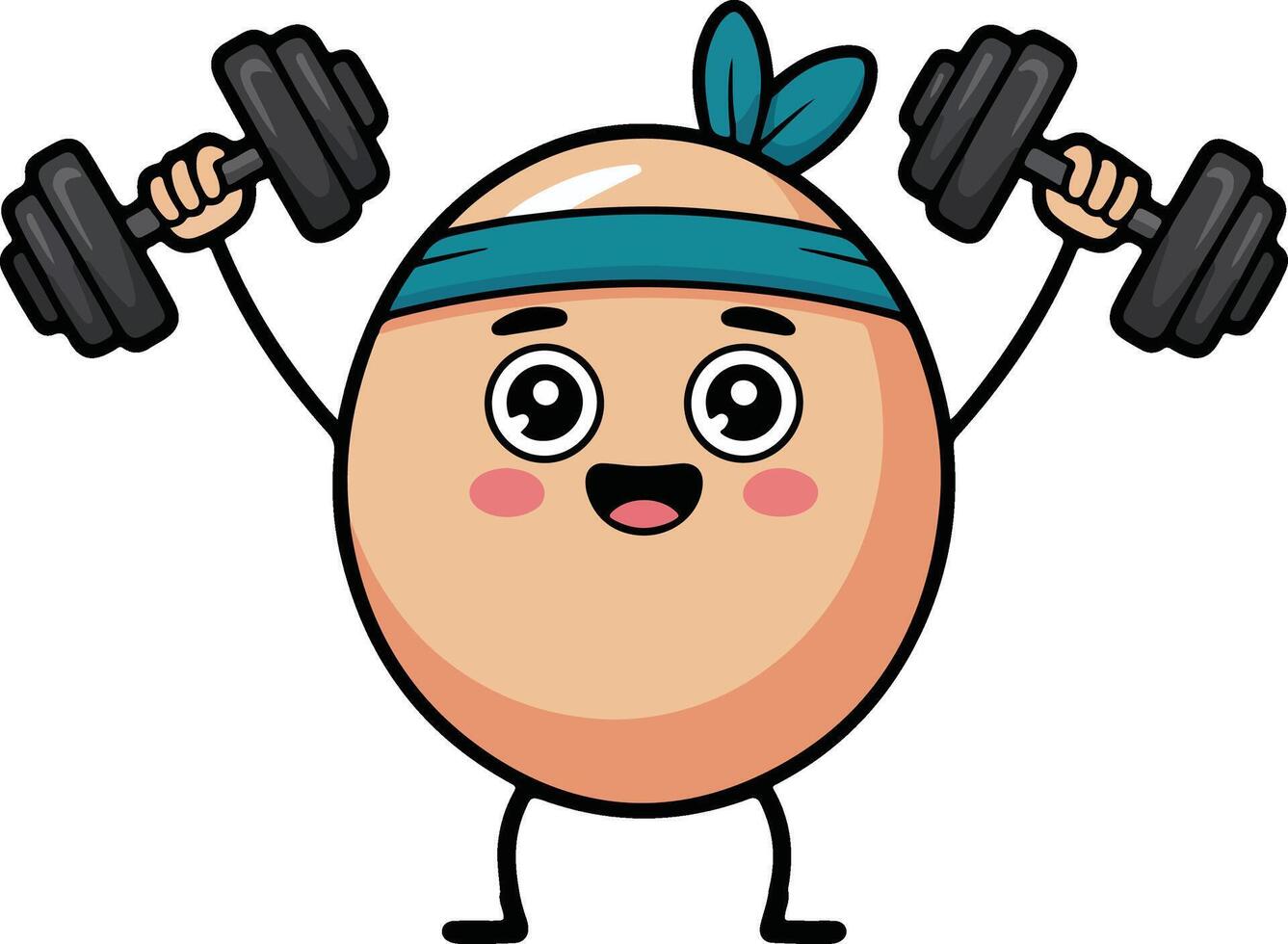 An egg character lifting weights vector