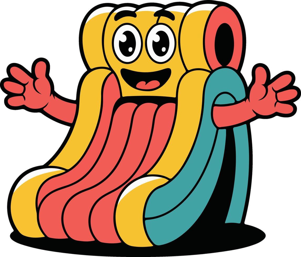 A cartoon inflatable slide character with arms outstretched vector