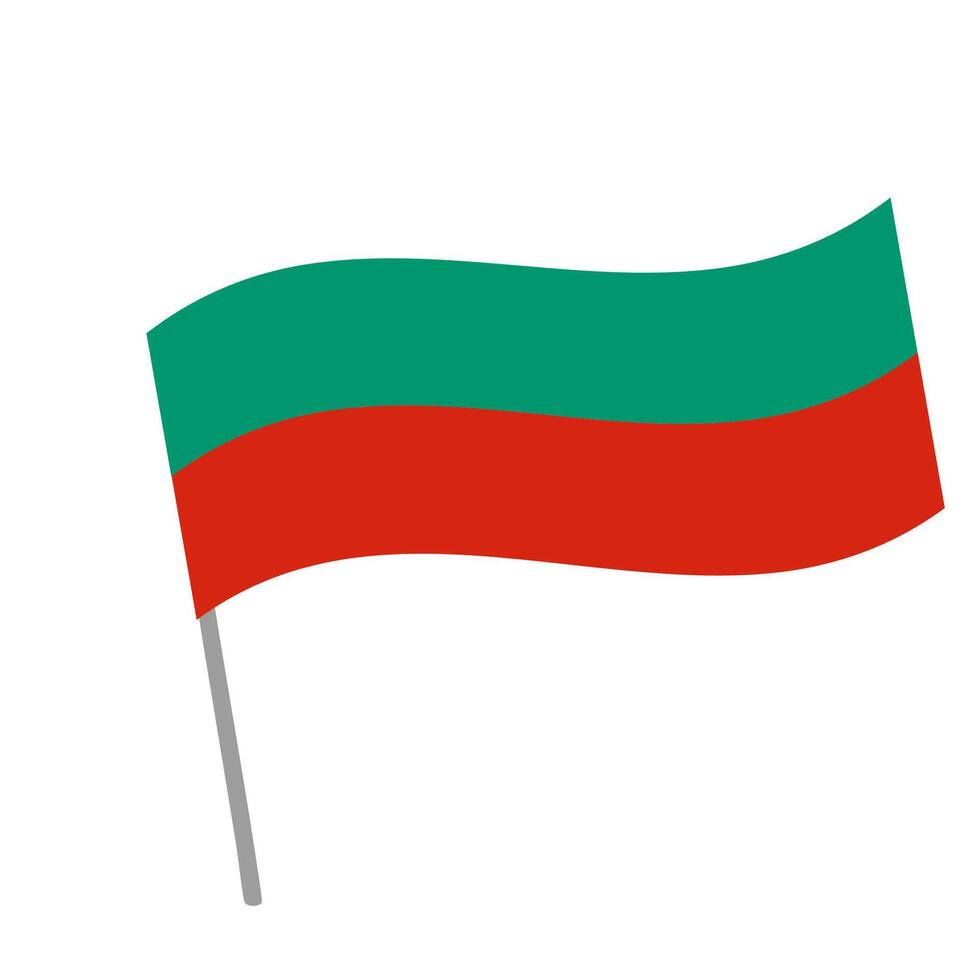 Bulgaria national flag flutters with flagpole vector