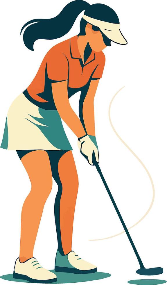 golf girl clipart vector