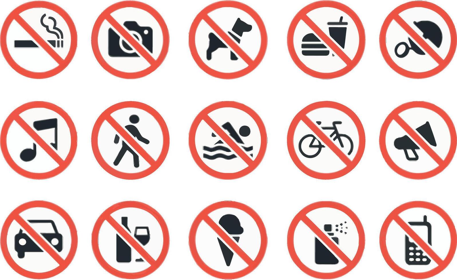 no smoking, no drinking, no eating, no littering, no littering, no smoking vector