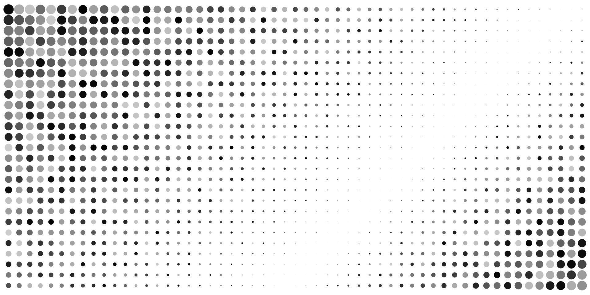 Polka dot abstract . Geometric black white pattern. Halftone pixel grid texture. Subtle blob gradient type. Comic design seamless effect. Circle mosaic square disperse. Grange popart degrade vector