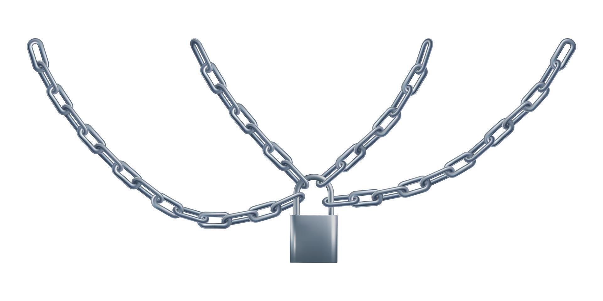 Lock and chain security concept vector