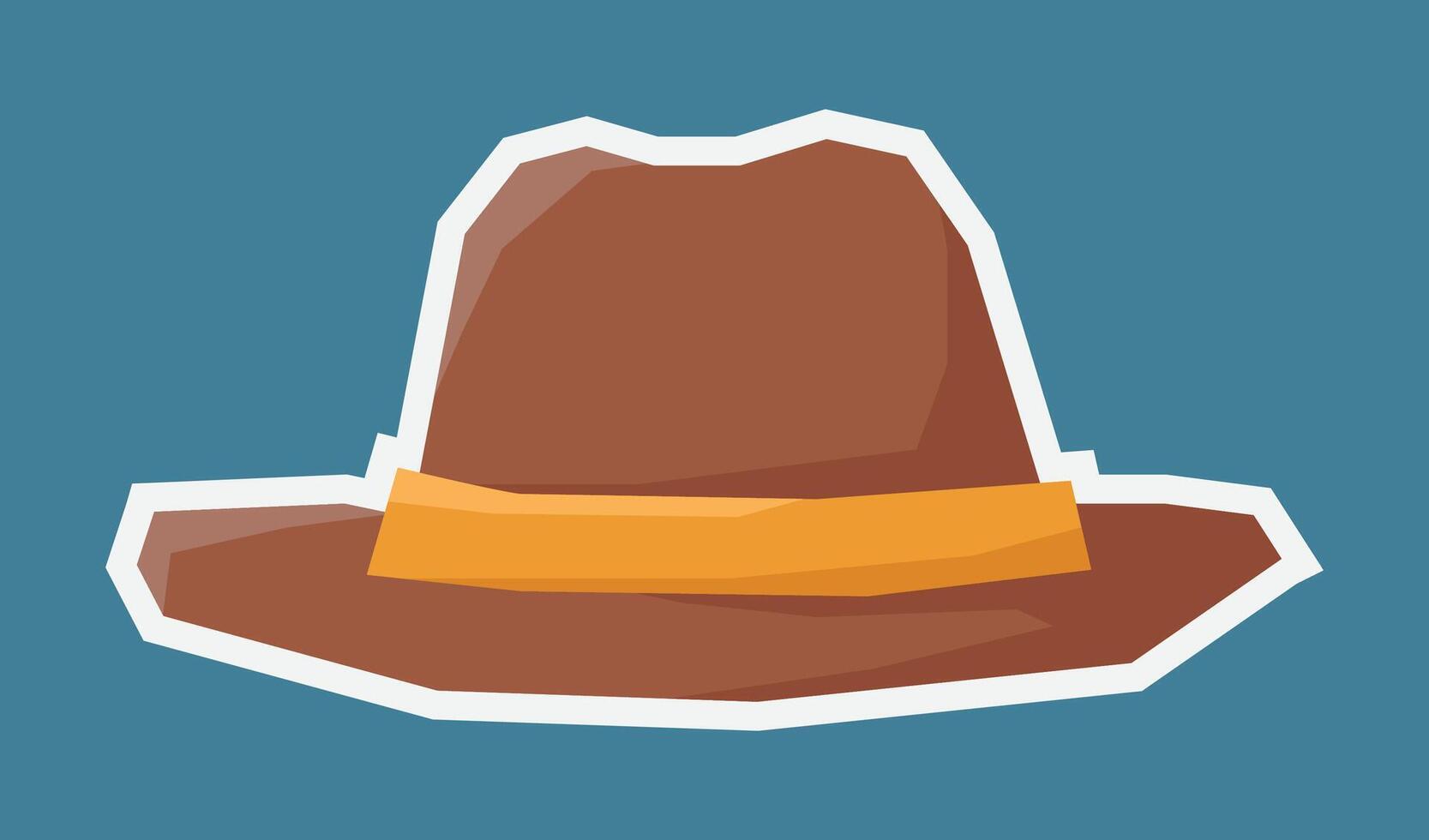 Flat Colour Sticker of A Hat in Cutout Style vector