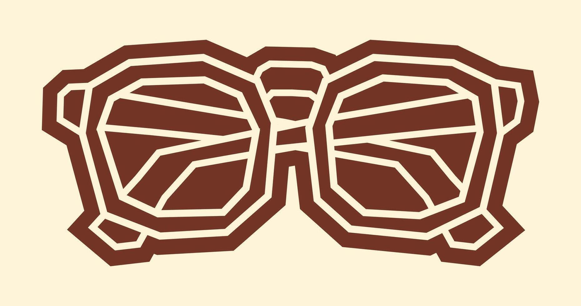 Simple One Colour Sticker of A Glasses with Cutout Style vector