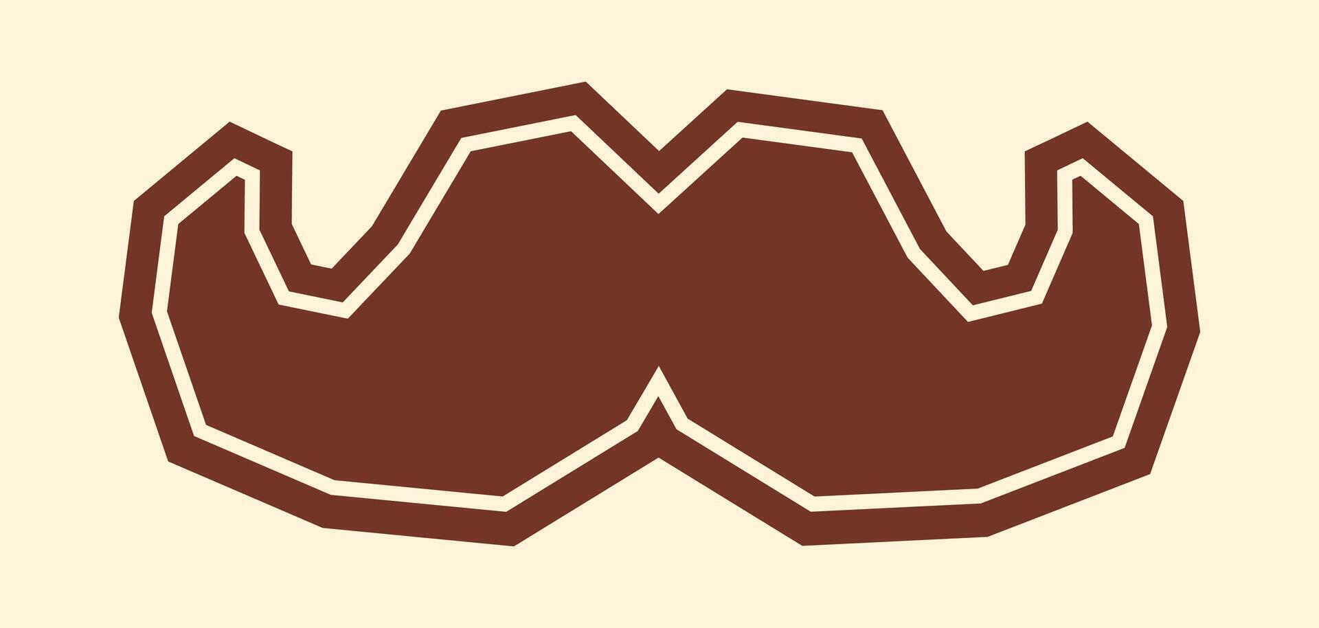 Simple One Colour Sticker of A Mustache Cutout Style vector