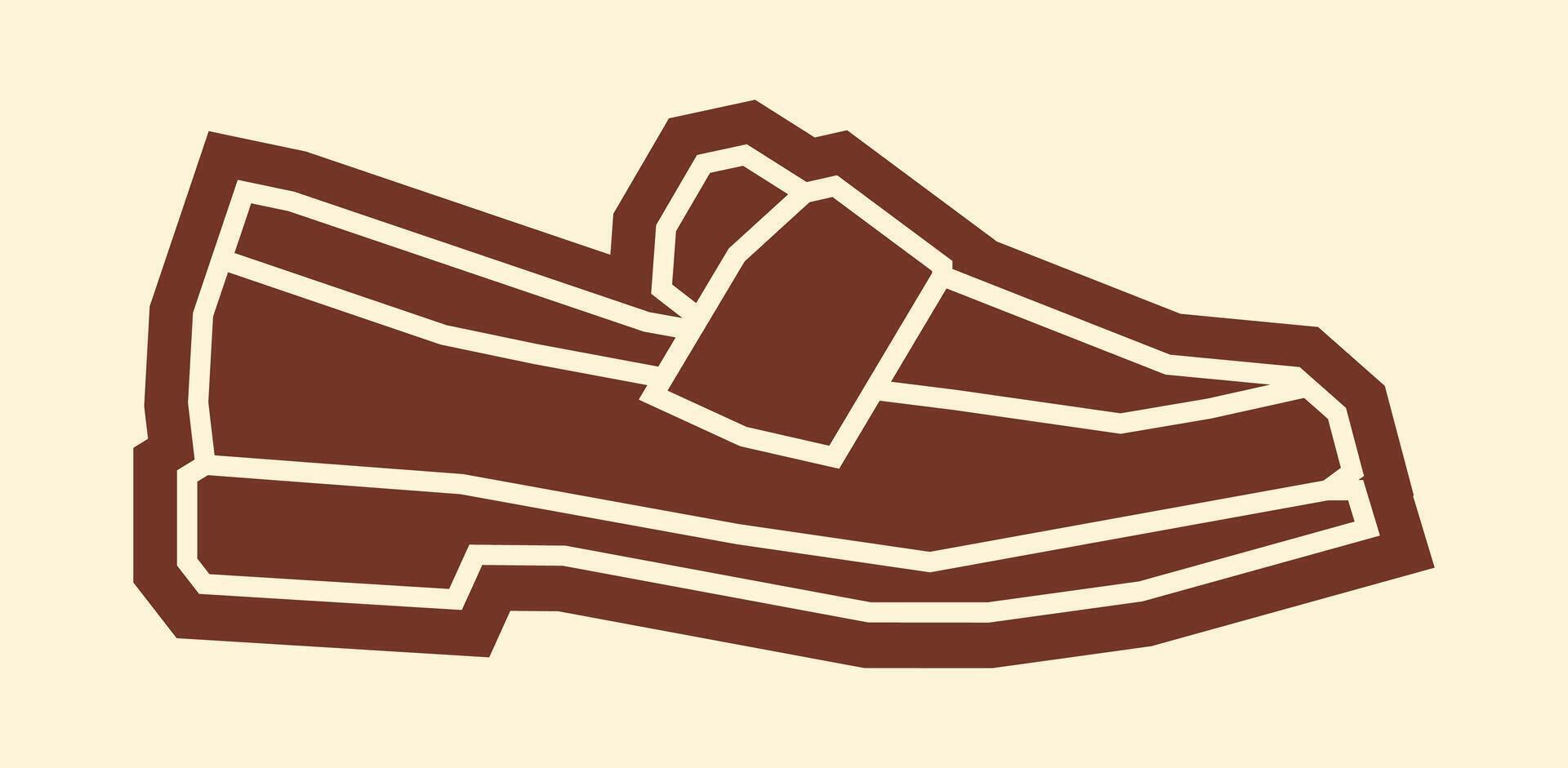 Simple One Colour Sticker of A Shoe in Cutout Style vector