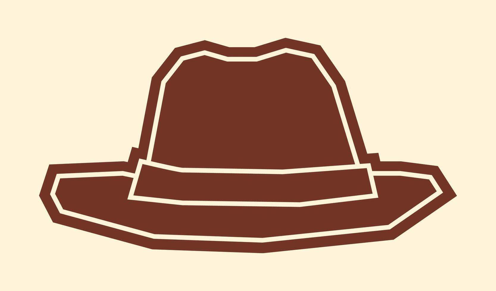 Simple One Colour Sticker of A Hat in Cutout Style vector