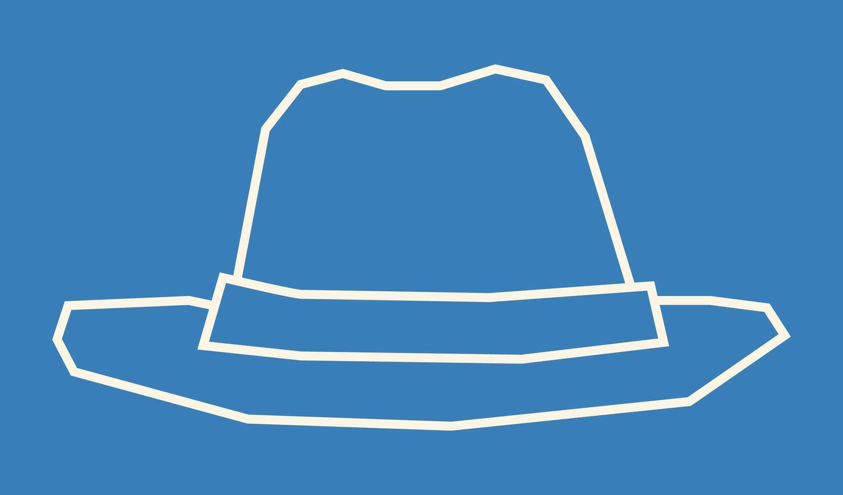 Simple White Outline Hat Icon in Cutout Style vector
