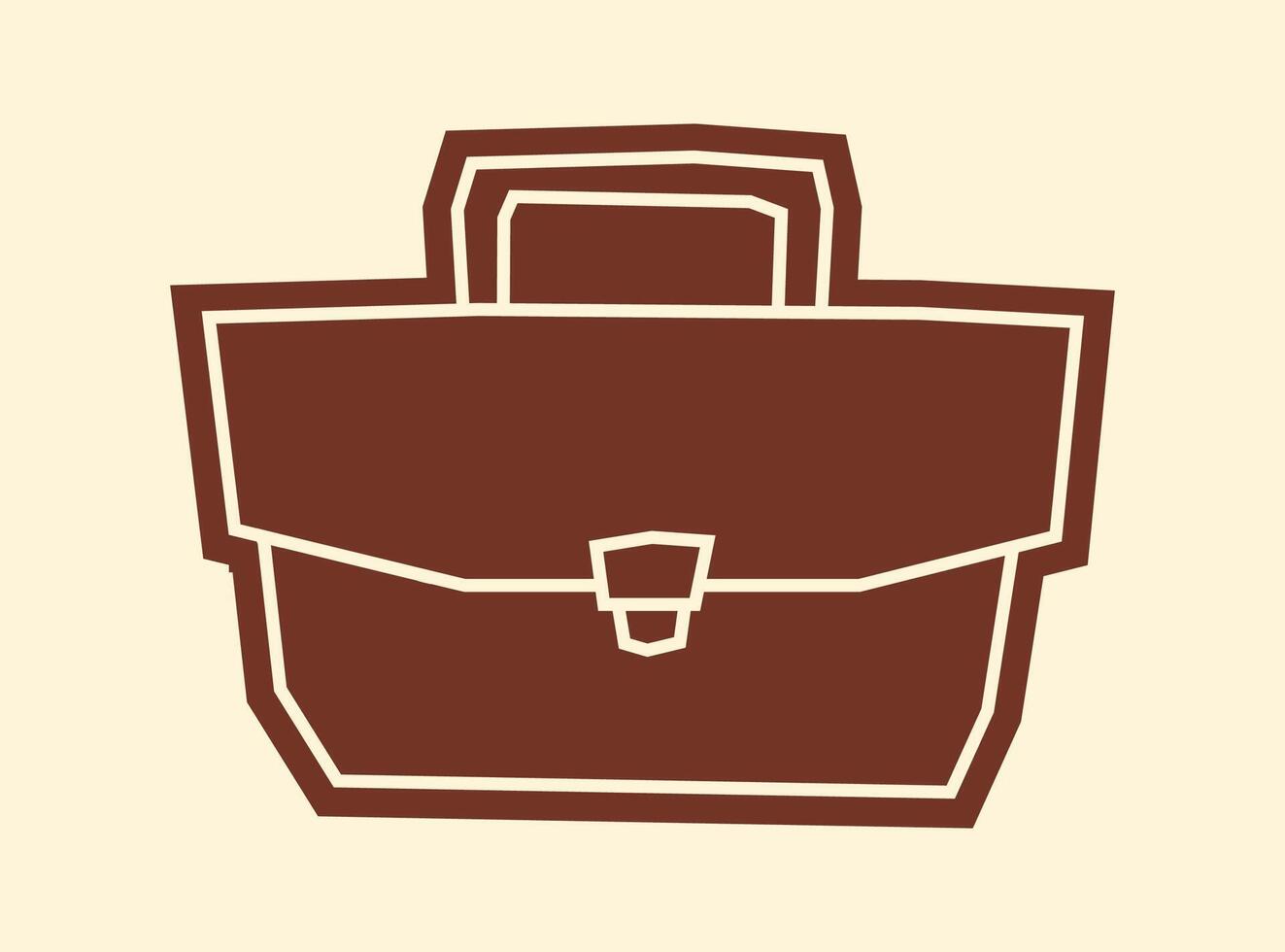 Simple One Colour Sticker of A Briefcase with Cutout Style vector