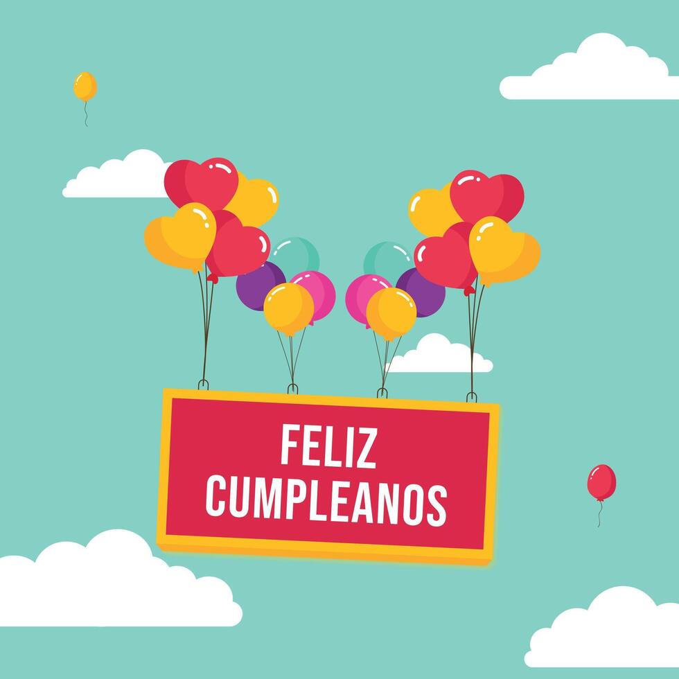 Feliz cumpleaos - happy birthday - happy birthday - happy birthday - vector