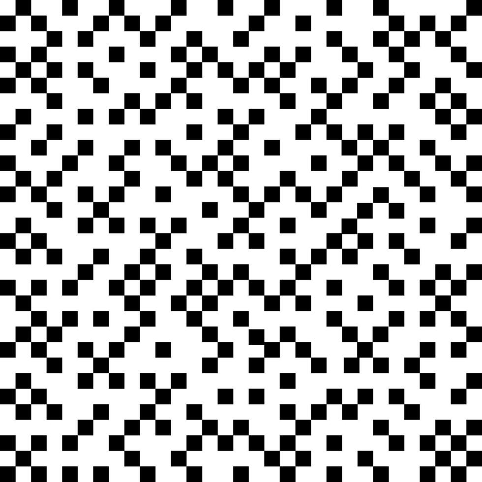 Pattern. Abstract mosaic seamless pattern. Infinite texture puzzles. Wallpaper tiles. Pattern black and white pixel. vector