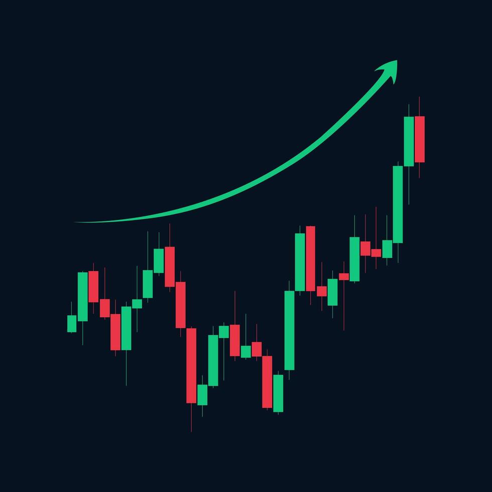 Candlestick chart. A tool for technical analysis. Trading and investing. Analysis of prices in financial markets. Japanese candlesticks. vector