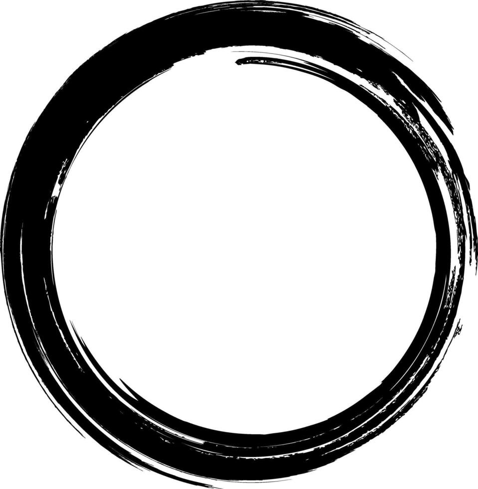 Hand drawn circle grunge frame. Grunge circle. Grunge circle frame. Brush strokes. Design element. vector