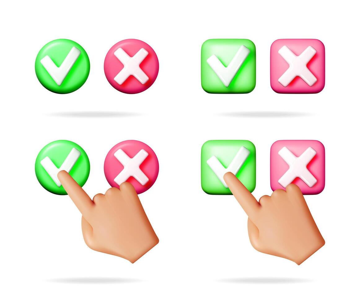 Yes or no vote and approval concept. vector