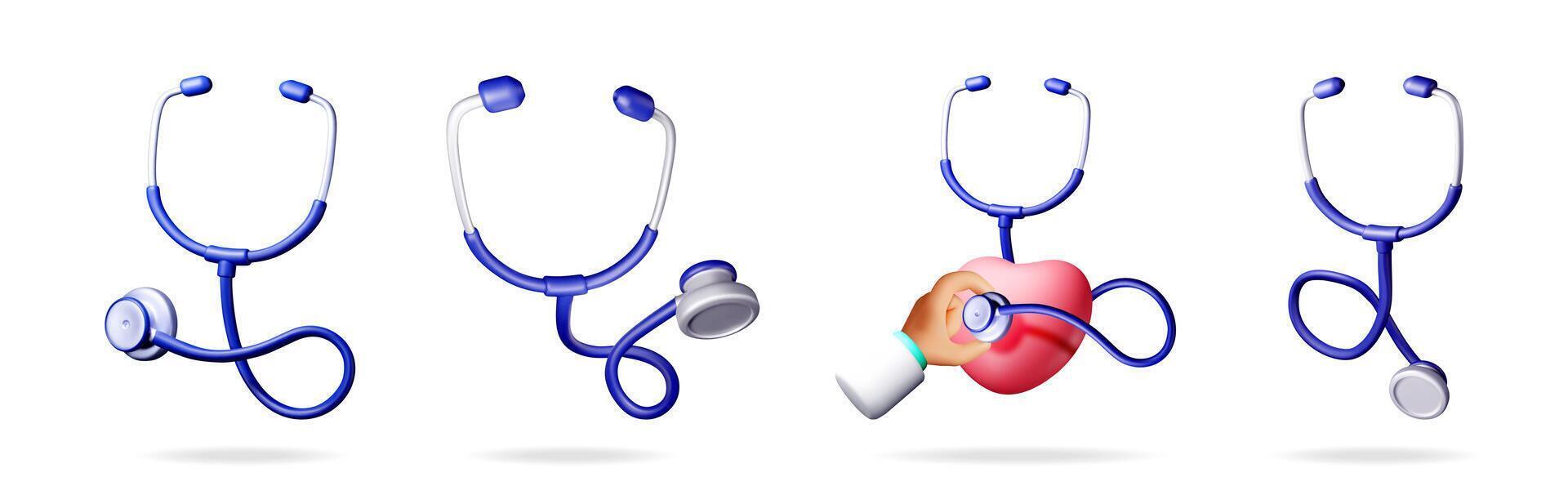 collection of stethoscopes for healthcare vector