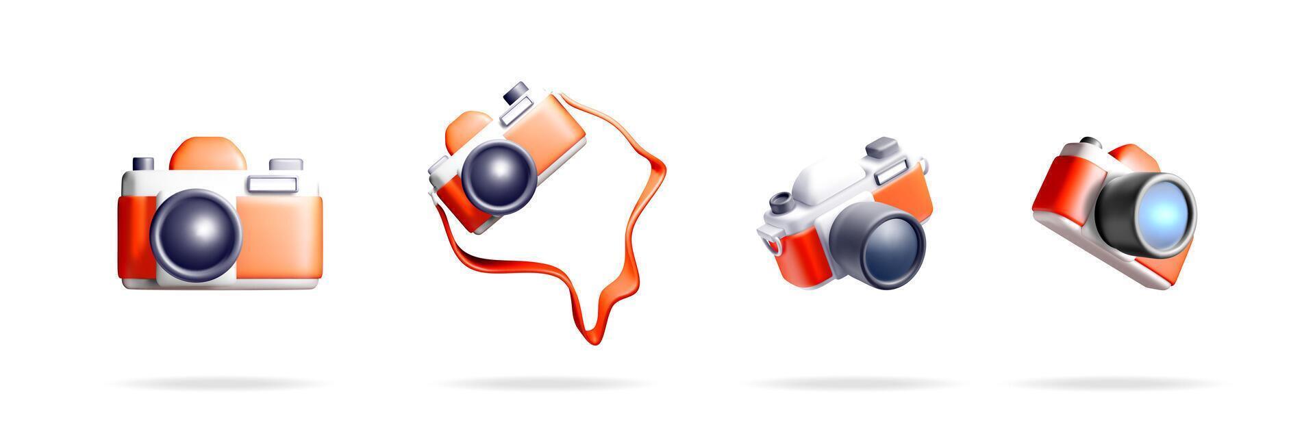 Colorful camera icons for design vector