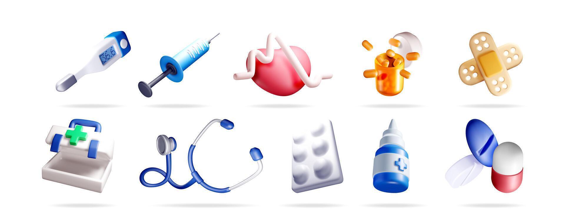 Illustration of medical tools and supplies vector