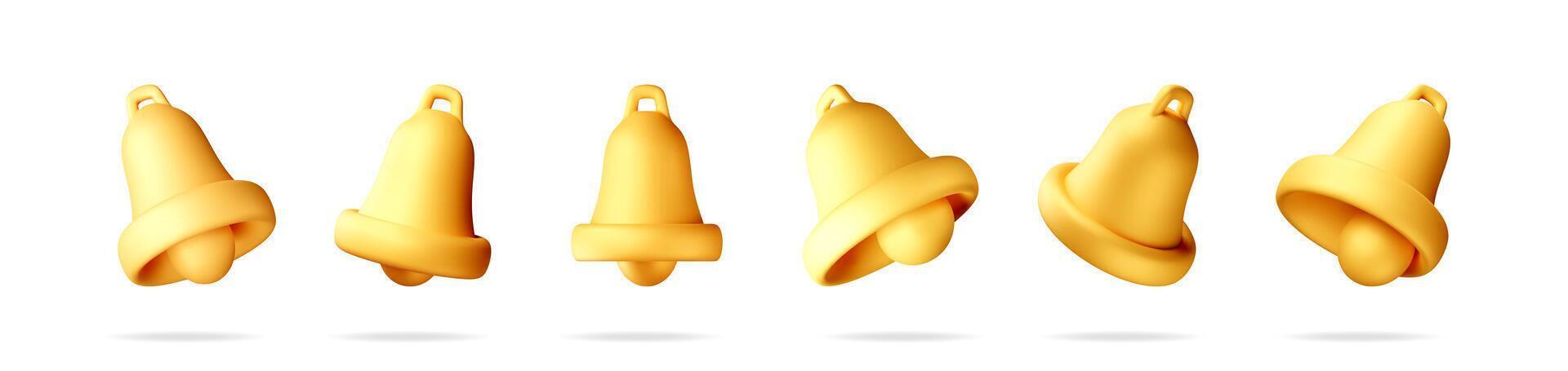 Colorful yellow notification bells vector