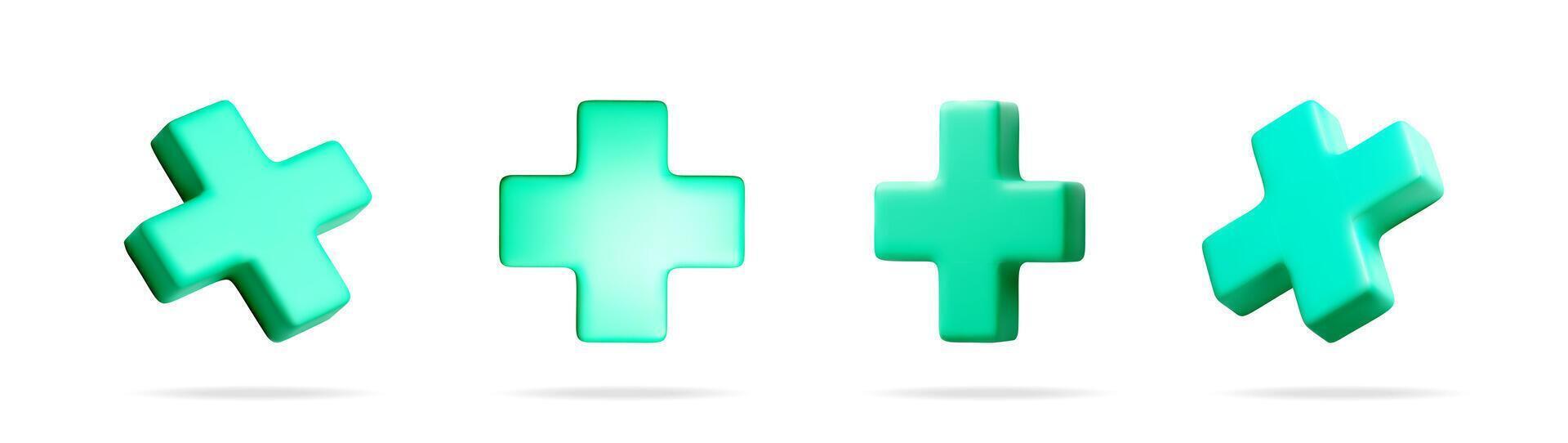 3D plus sign. Help and medical symbol vector