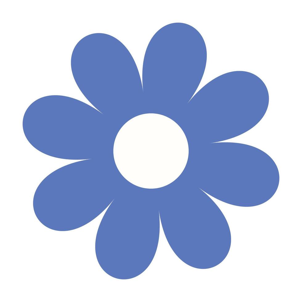 Stylized blue flower icon with geometric petals and soft elegance. A sleek blend of floral simplicity and modern design vector