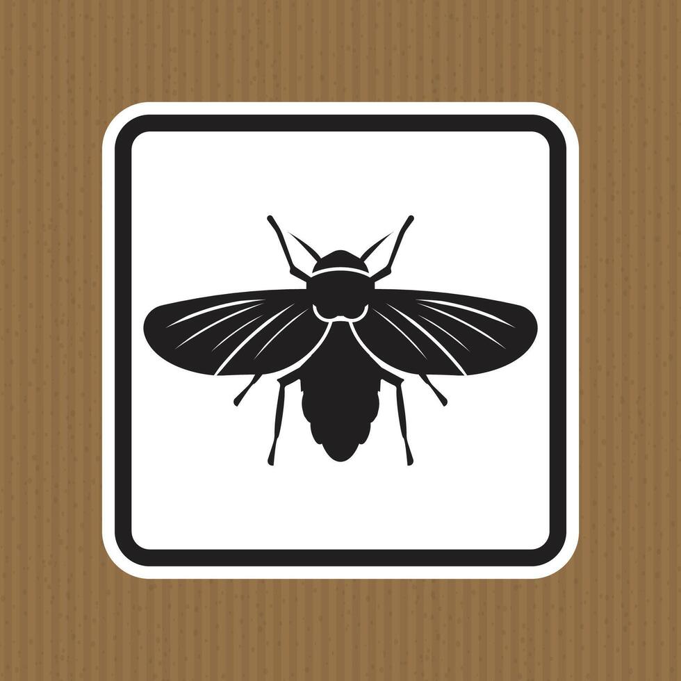 Detailed Illustration of a Black Silhouette of a Fly on Brown Background vector