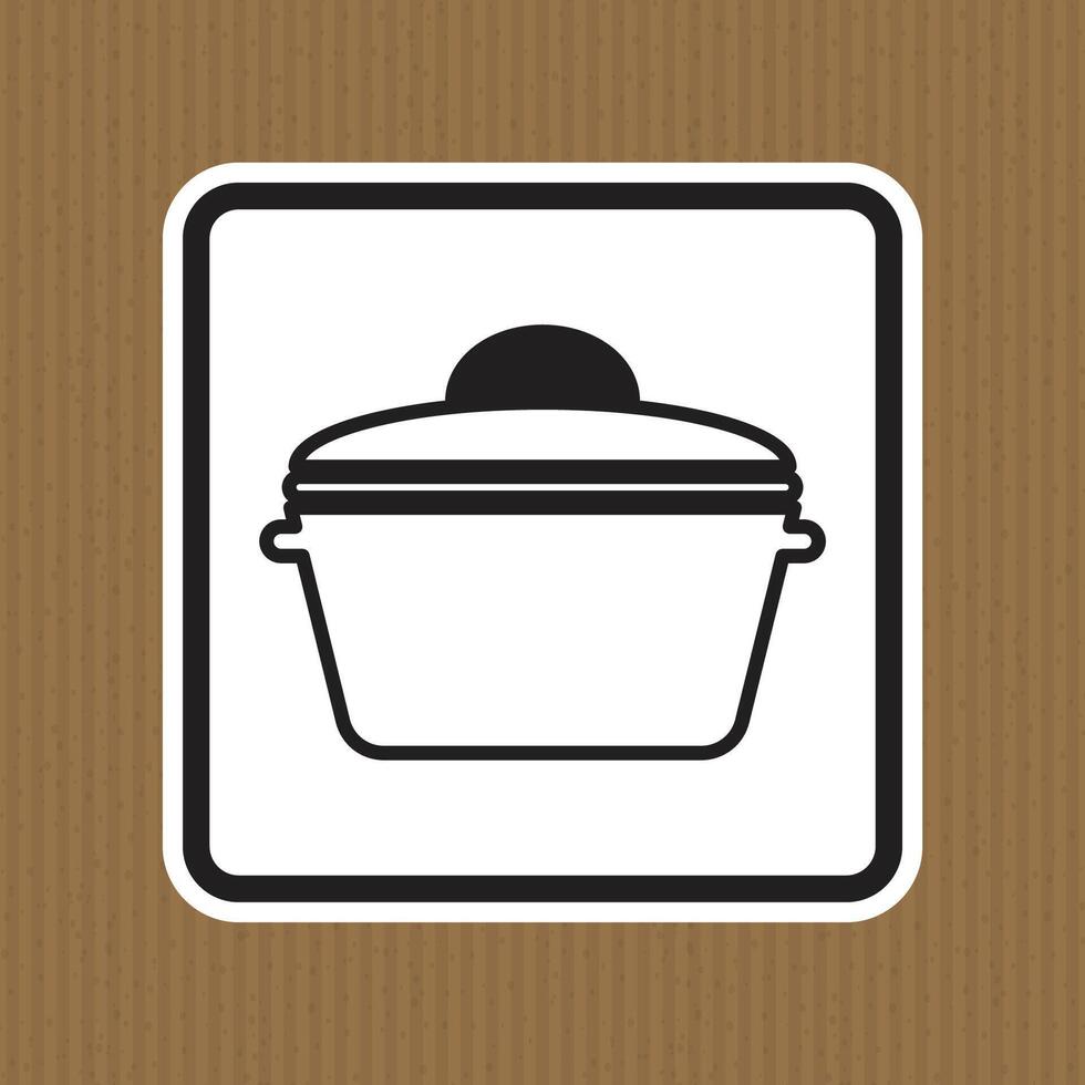 Simple Line Art Illustration of a Cooking Pot with Lid Design vector