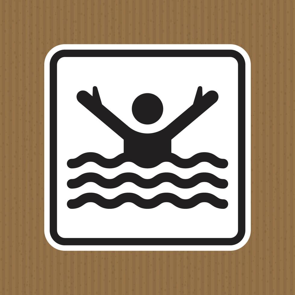 Black and White Illustration of a Person in Water with Arms Raised vector