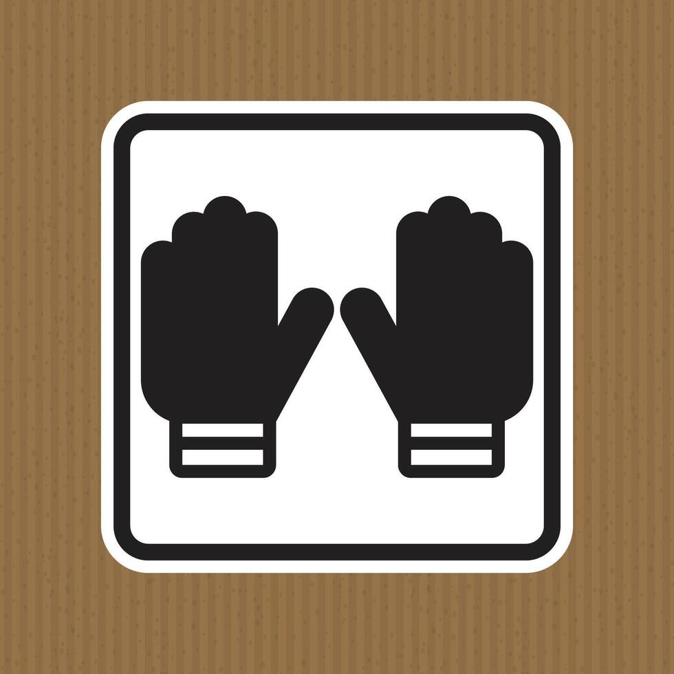 Black and White Illustration of Two Gloves on a Brown Background vector