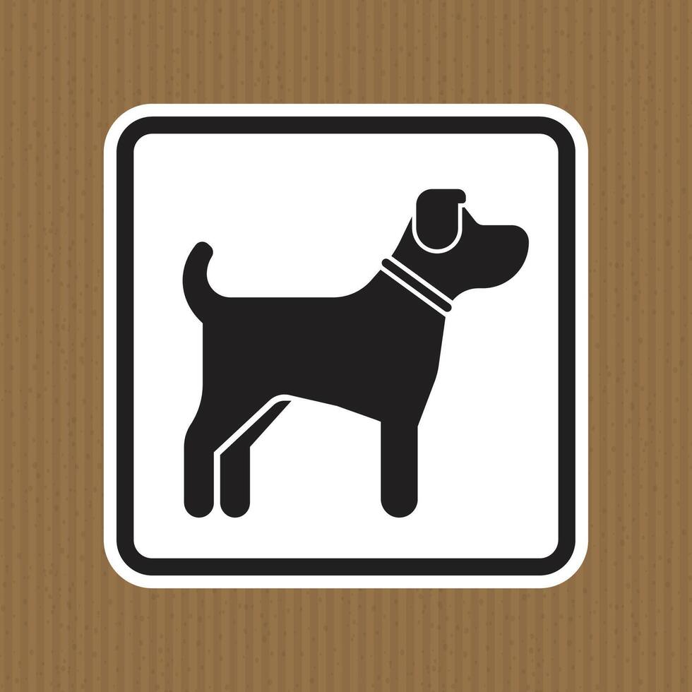 Dog silhouette icon on a square brown cardstock background for design use vector