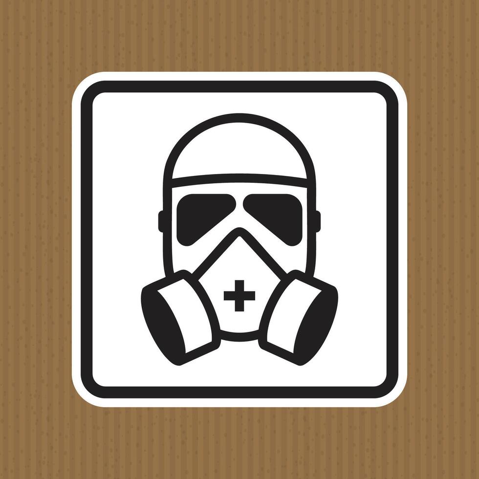 Black and White Graphic of a Safety Mask Icon for Hazardous Environments vector