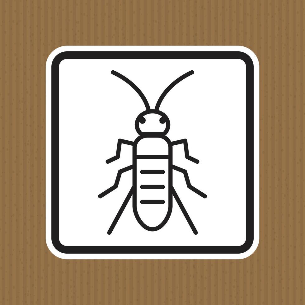 Simple Black and White Icon of an Insect on a Textured Background vector