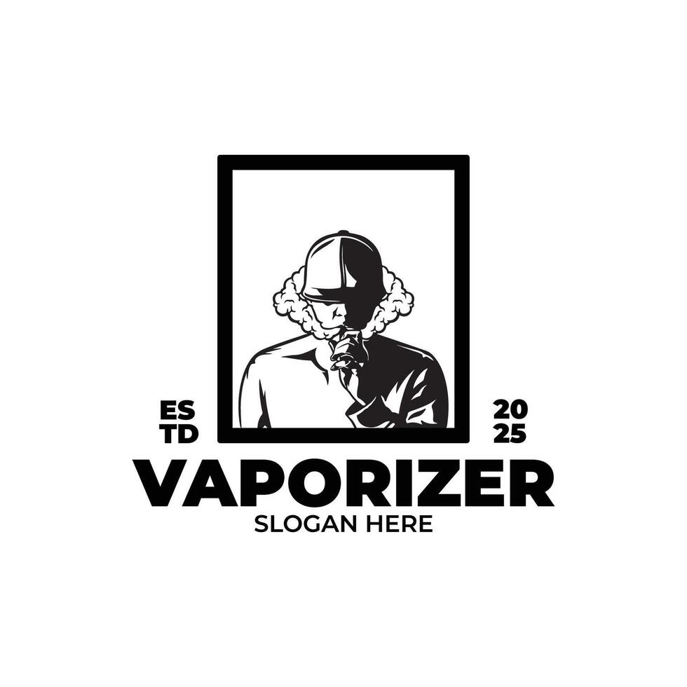 Smoking electronic cigarettes logo design template vector