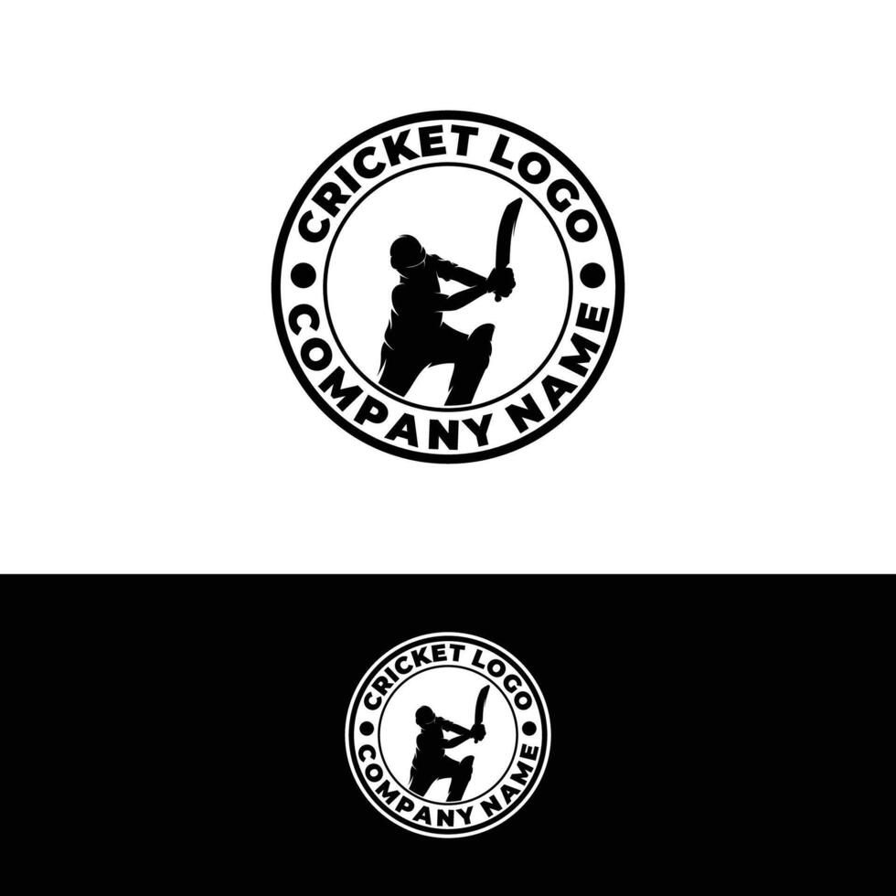 Cricket player logo design vector