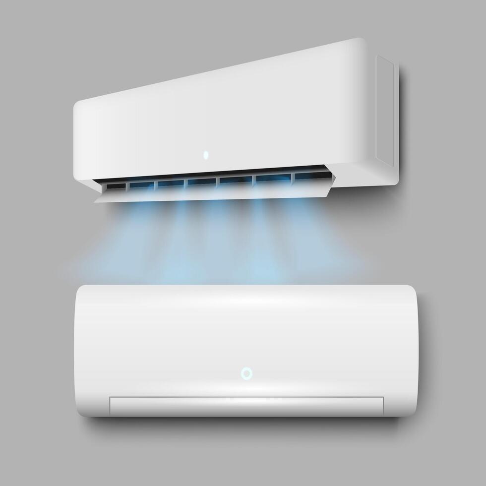 Air Conditioner with cooling flows ,cooling system, equipment for air cold wind vector