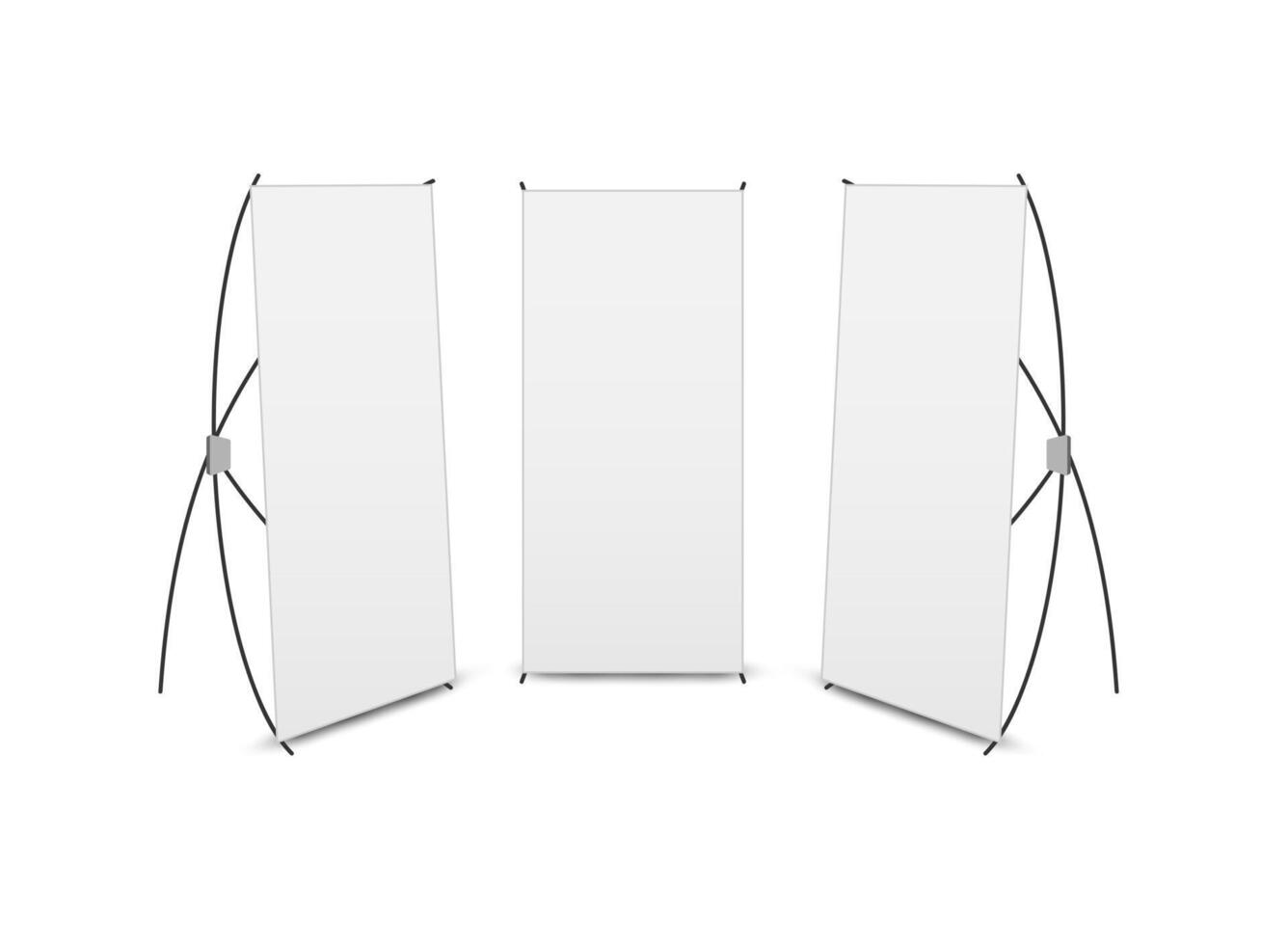 Empty banner stand realistic isolated, set vector