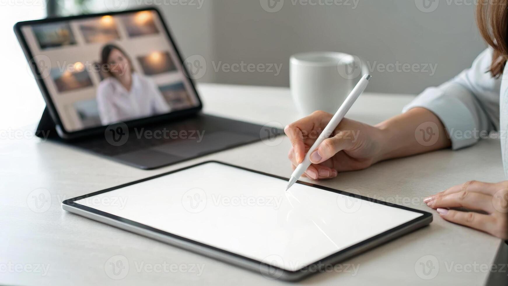 Flexible working. Digital tablet stylus hand remote work flexible working hybrid work from home, hybrid, work from home ,remote ,work life balance photo