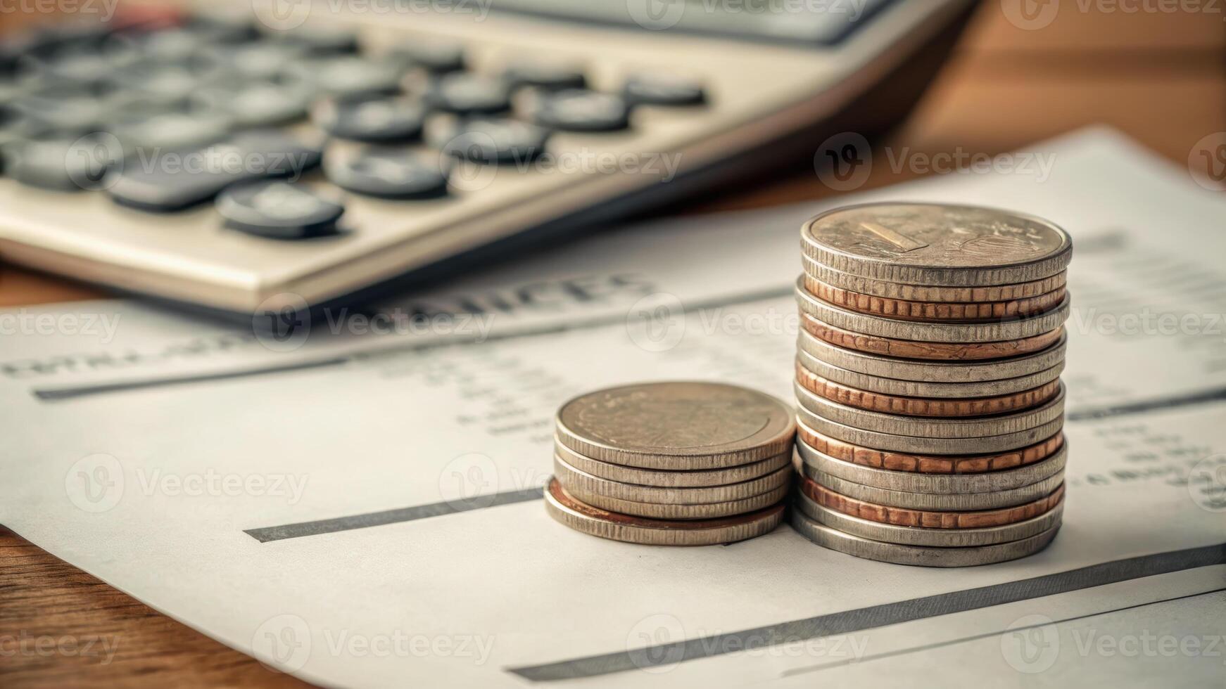 Invest tax inflation interest finance. Stacked coin calculator tax document, Bank, Discount, Growth, Business, Cost, Rate, Offer, Sale, Commission, Fee, Percentage, Financial, Free Market photo