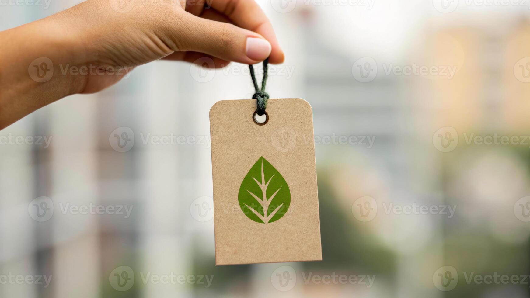 Sustainable business green environmental. Eco friendly label, green leaf, recycled paper, hand holding, sustainable . Environment, earth day, corporate, development, eco friendly, save energy photo