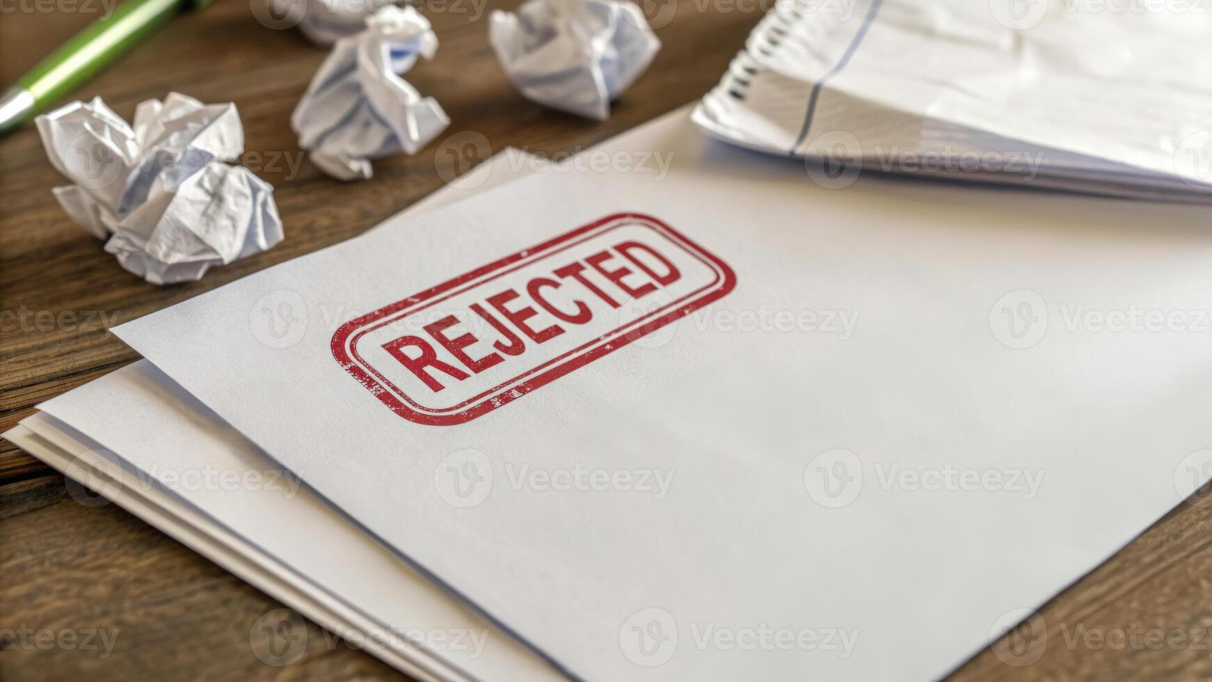 Job labor employment, unemployment. Envelope paper rejection office document crumpled desk message workplace stress Envelope with . Hiring rate, economic growth, opening workforce market photo