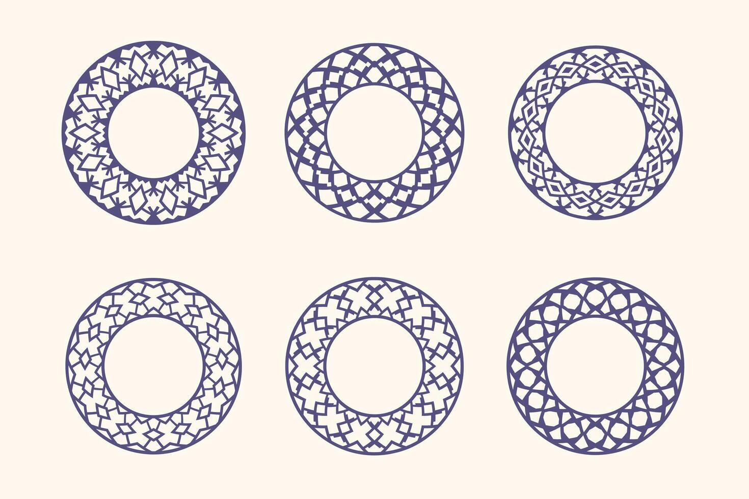 Set of six circular patterns vector