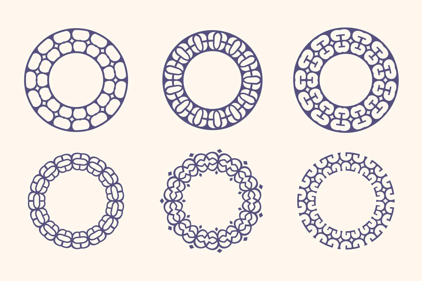 Set of circular shapes in different styles vector