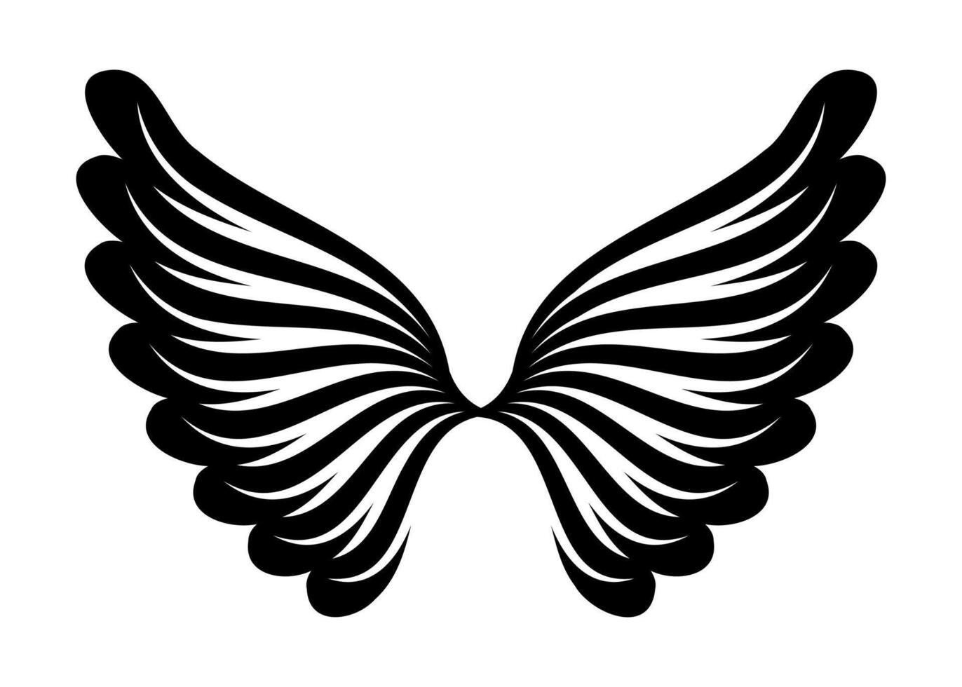 Elegant wing silhouette isolated on white background vector