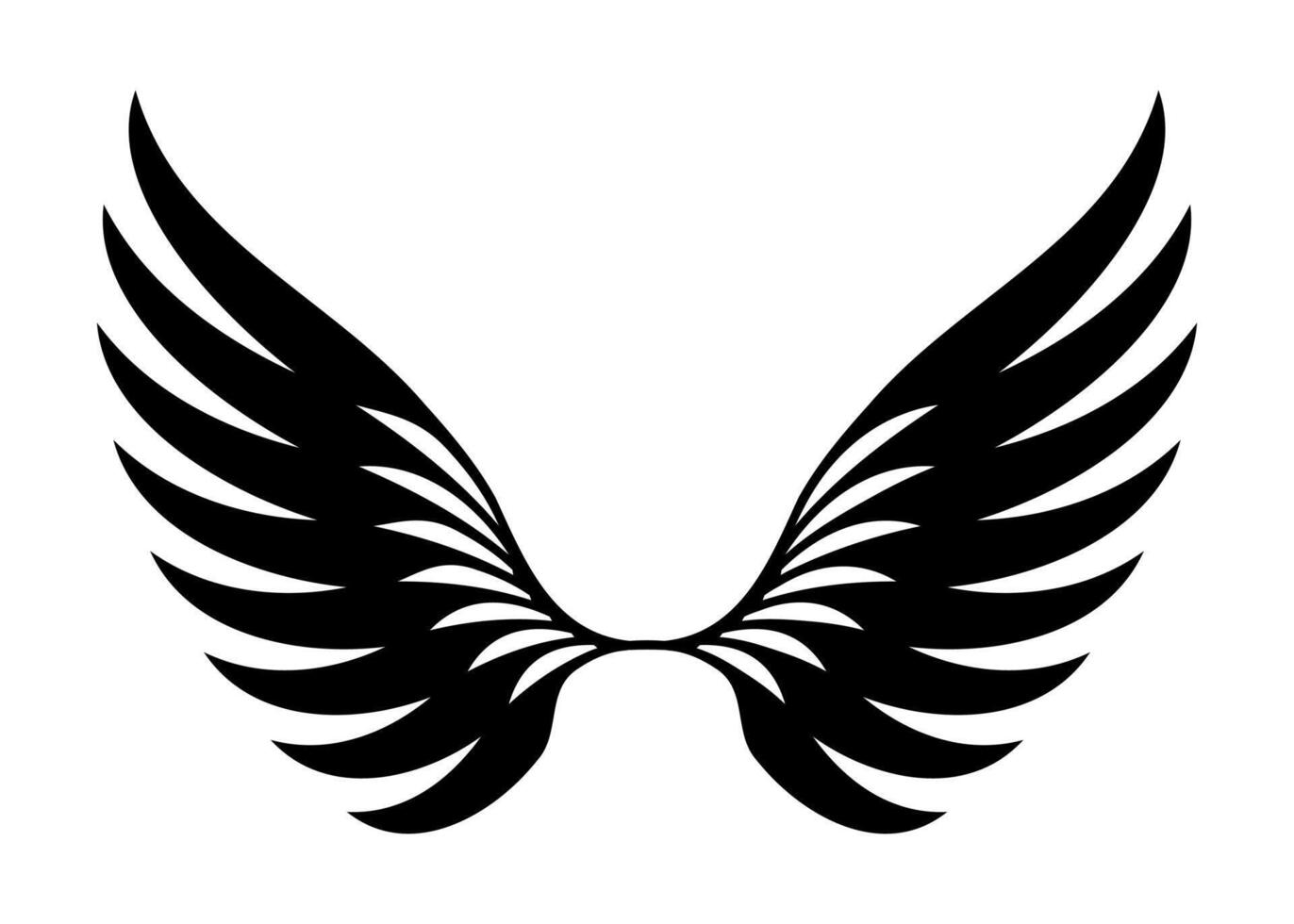 Abstract angel wings silhouette isolated on white background vector
