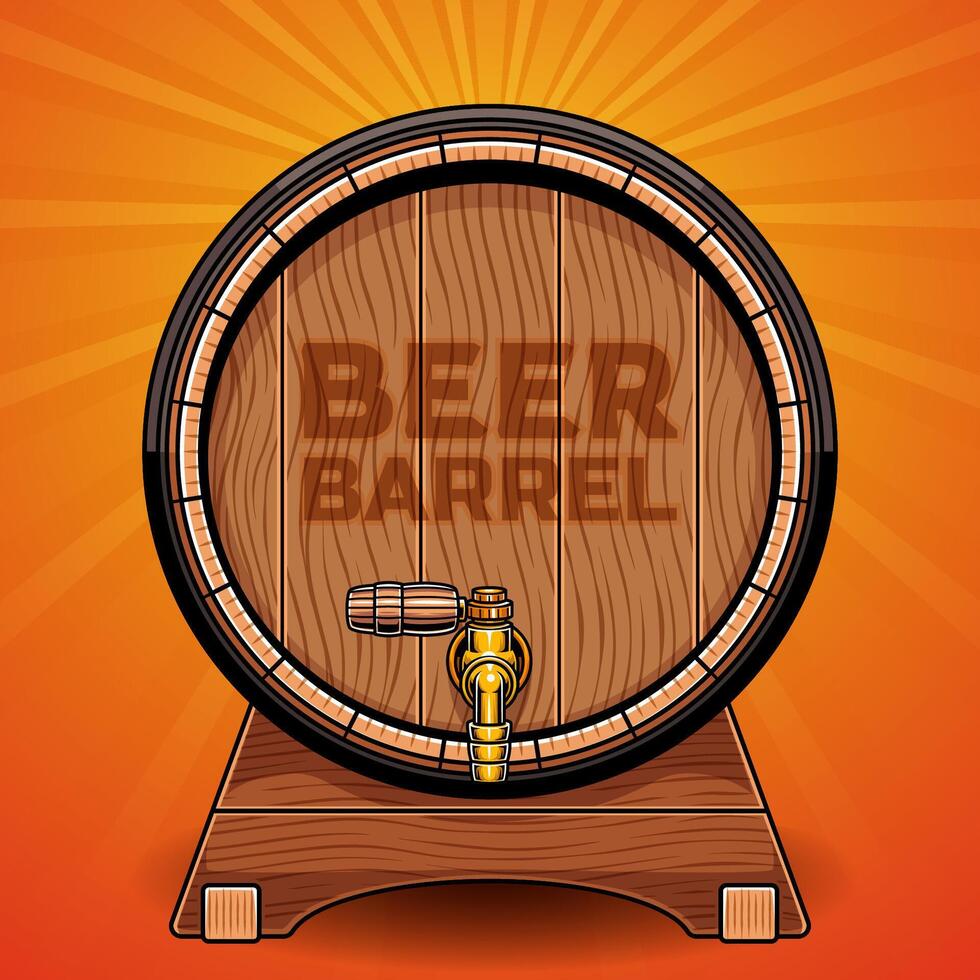 Beer barrel illustration for oktoberfest festival vector