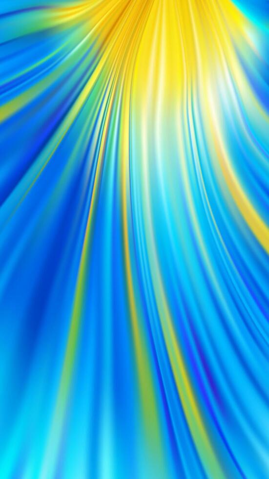 Abstract background with bright blue, gold stripes. Colorful vertical template. Flower petal. Glowing gradient wallpaper. vector