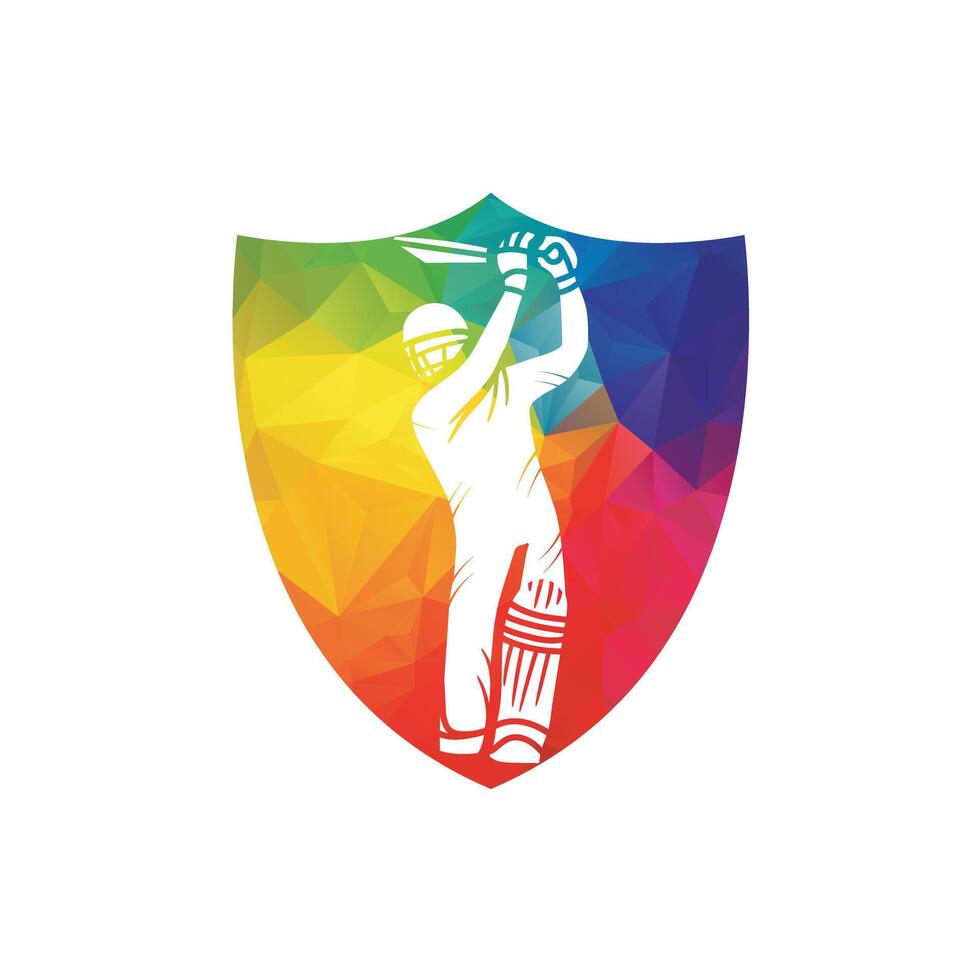 Cricket player logo design .8 Icon Symbol. vector