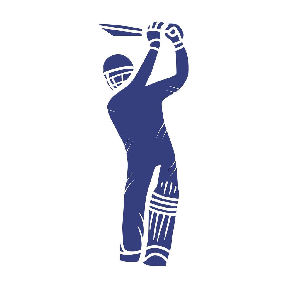 Cricket player logo design .13 Icon Symbol. vector